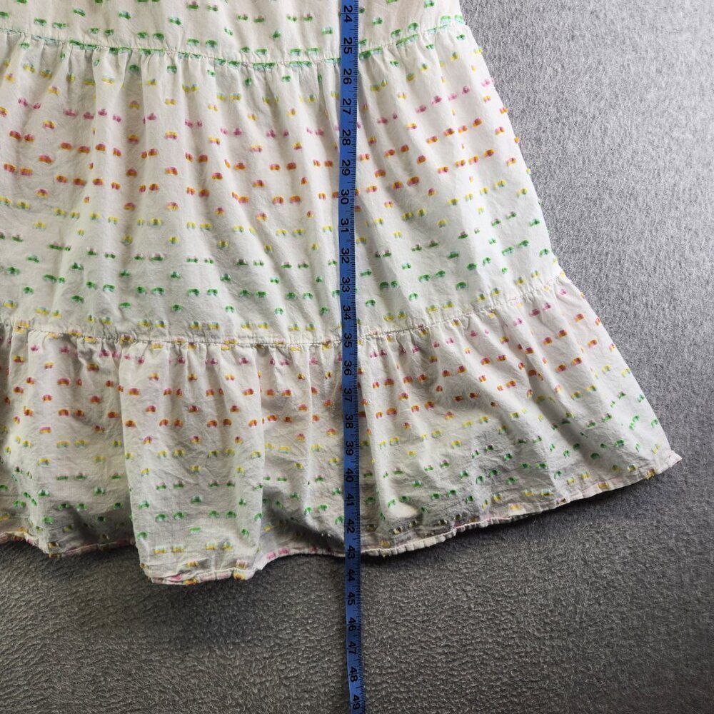 Draper James Dress Womens XS White Clip Dot Flowy Tiered Boho Cottage Prairie - Picture 14 of 16